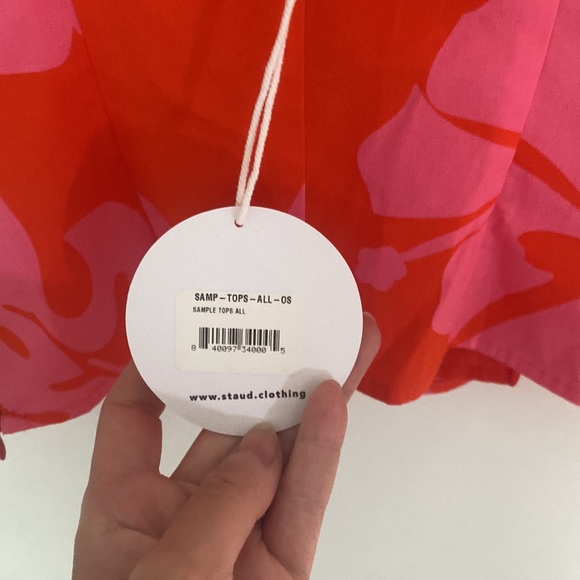 Staud NWT Hawaiian puff sleeve crop top size 2 - Picture 3 of 6